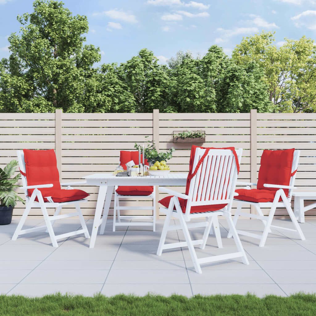 VidaXL Stoelkussens (4x) Rood - Lage Rug - 35% Korting!