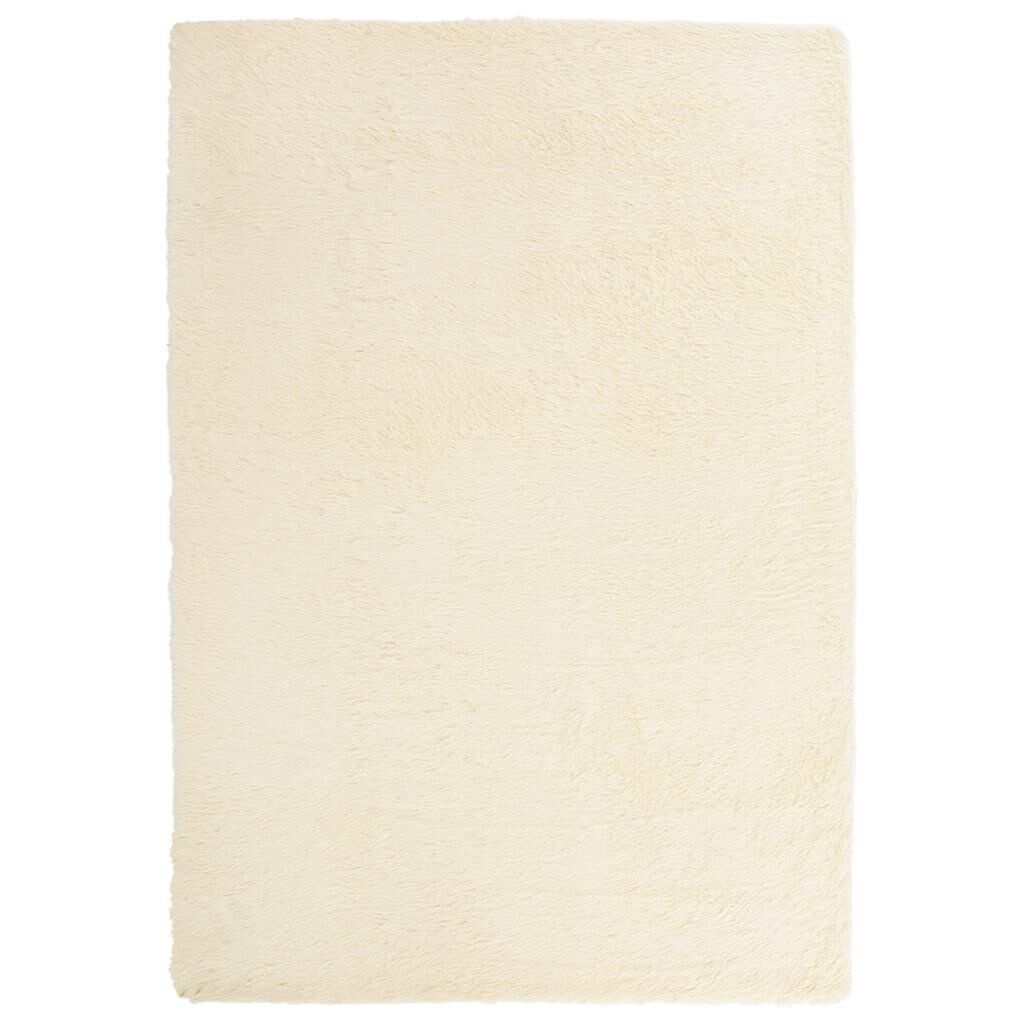 vidaXL Hoogpolig Vloerkleed Crème 160x230cm -35% Korting!