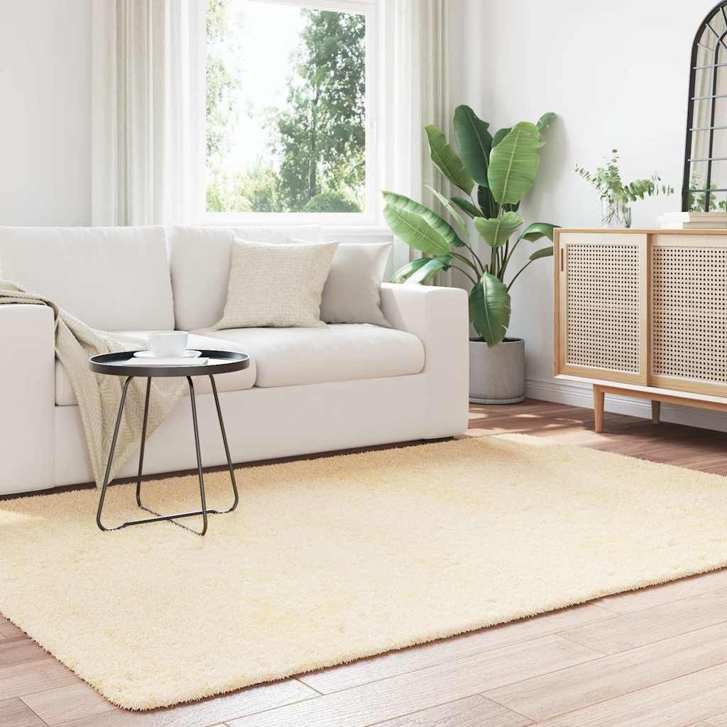 vidaXL Hoogpolig Vloerkleed Crème 160x230cm -35% Korting!