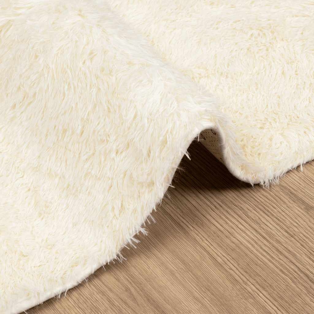 vidaXL Hoogpolig Vloerkleed Crème 160x230cm -35% Korting!