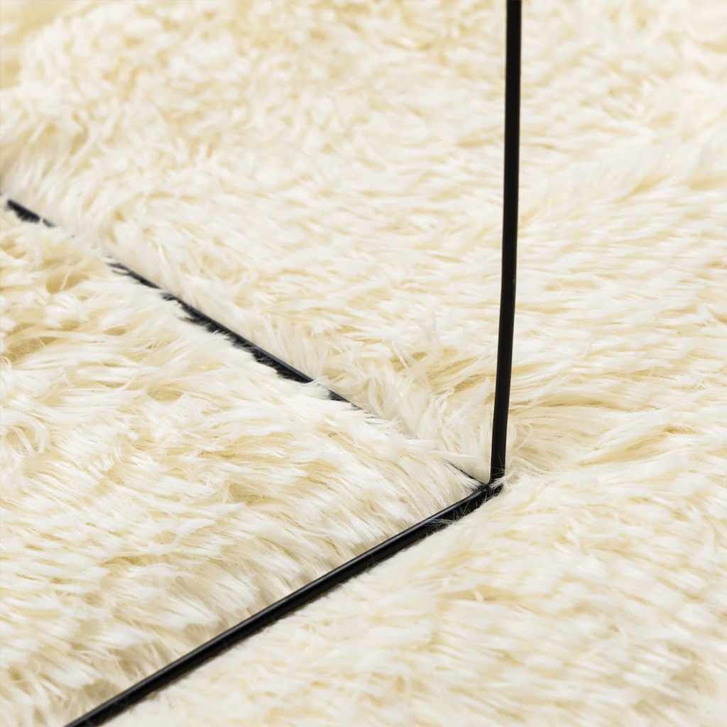 vidaXL Hoogpolig Vloerkleed Crème 160x230cm -35% Korting!