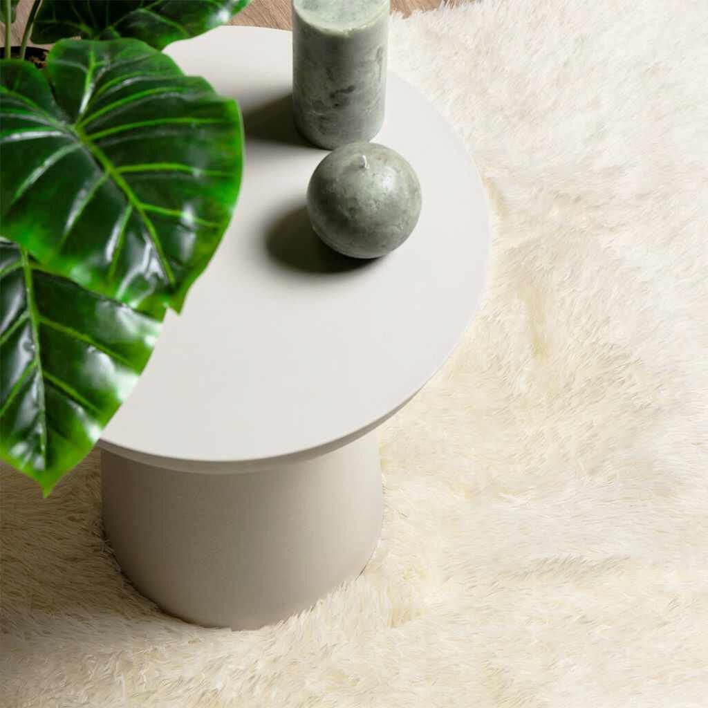 vidaXL Hoogpolig Vloerkleed Crème 160x230cm -35% Korting!