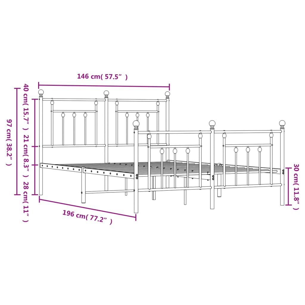 VidaXL Bedframe 140x190 cm Zwart Metaal - 47% Korting!