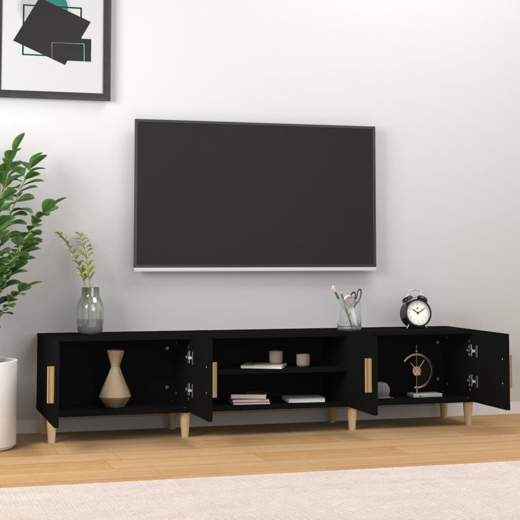 vidaXL TV-meubel Zwart 180cm - 64% Korting!