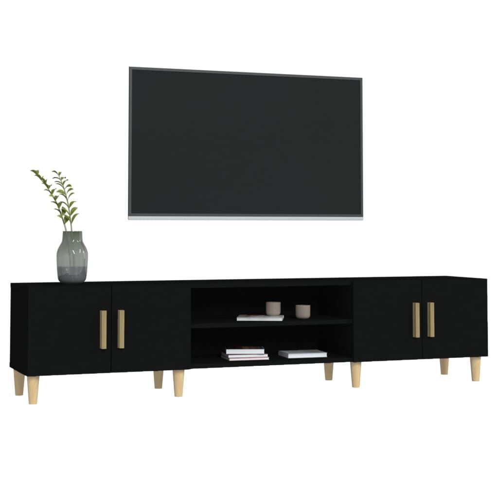 vidaXL TV-meubel Zwart 180cm - 64% Korting!