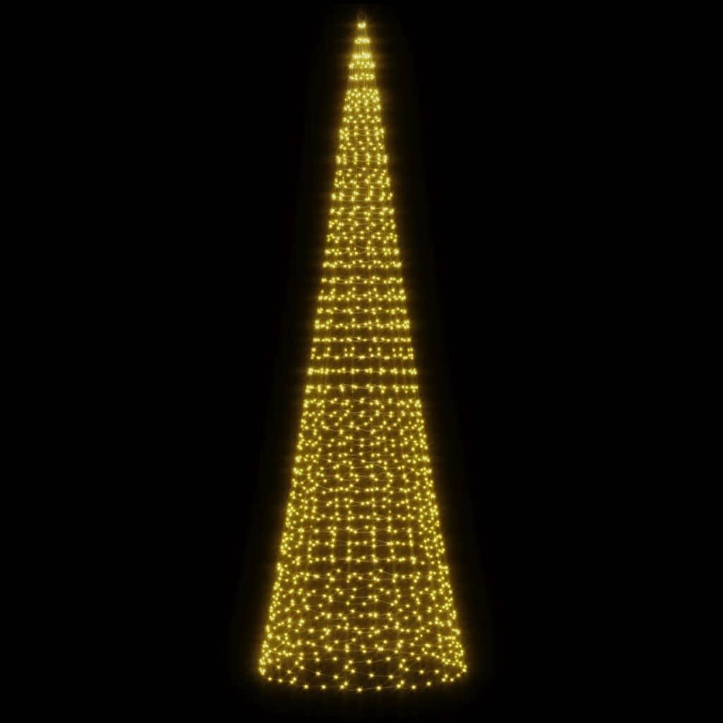 LED Kerstboom Vlaggenmast 5m - 1534 LED's - Warm Wit - 53% Korting!
