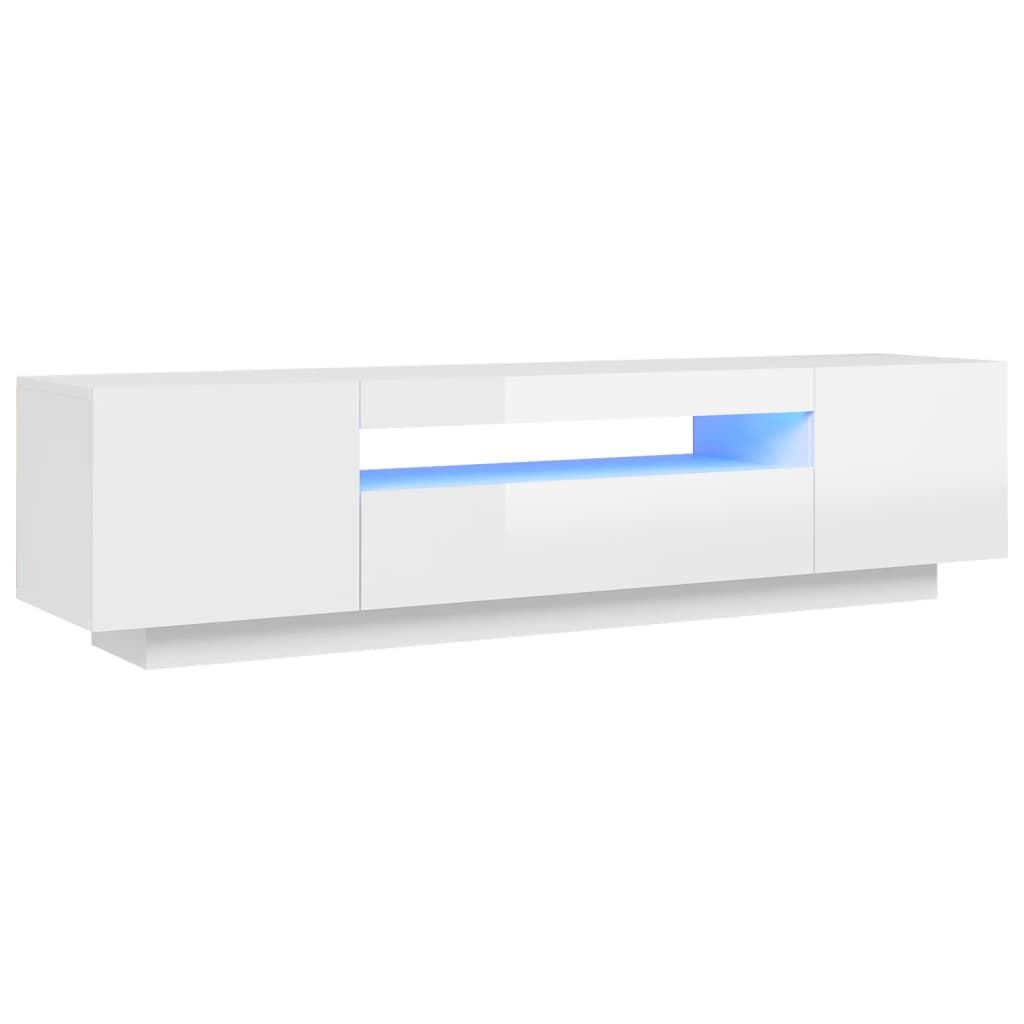 TV Meubel Hoogglans Wit 160cm met LED - 47% Korting!