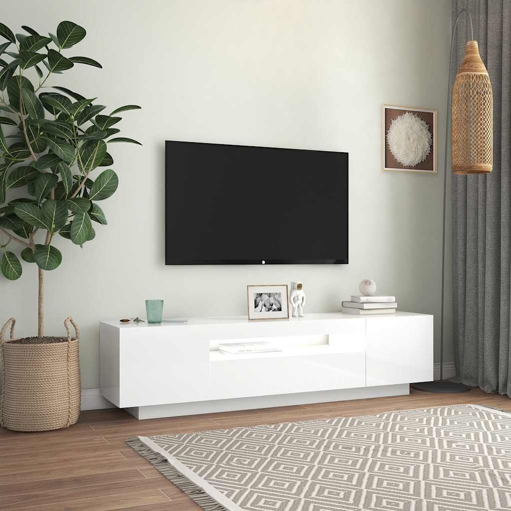 TV Meubel Hoogglans Wit 160cm met LED - 47% Korting!