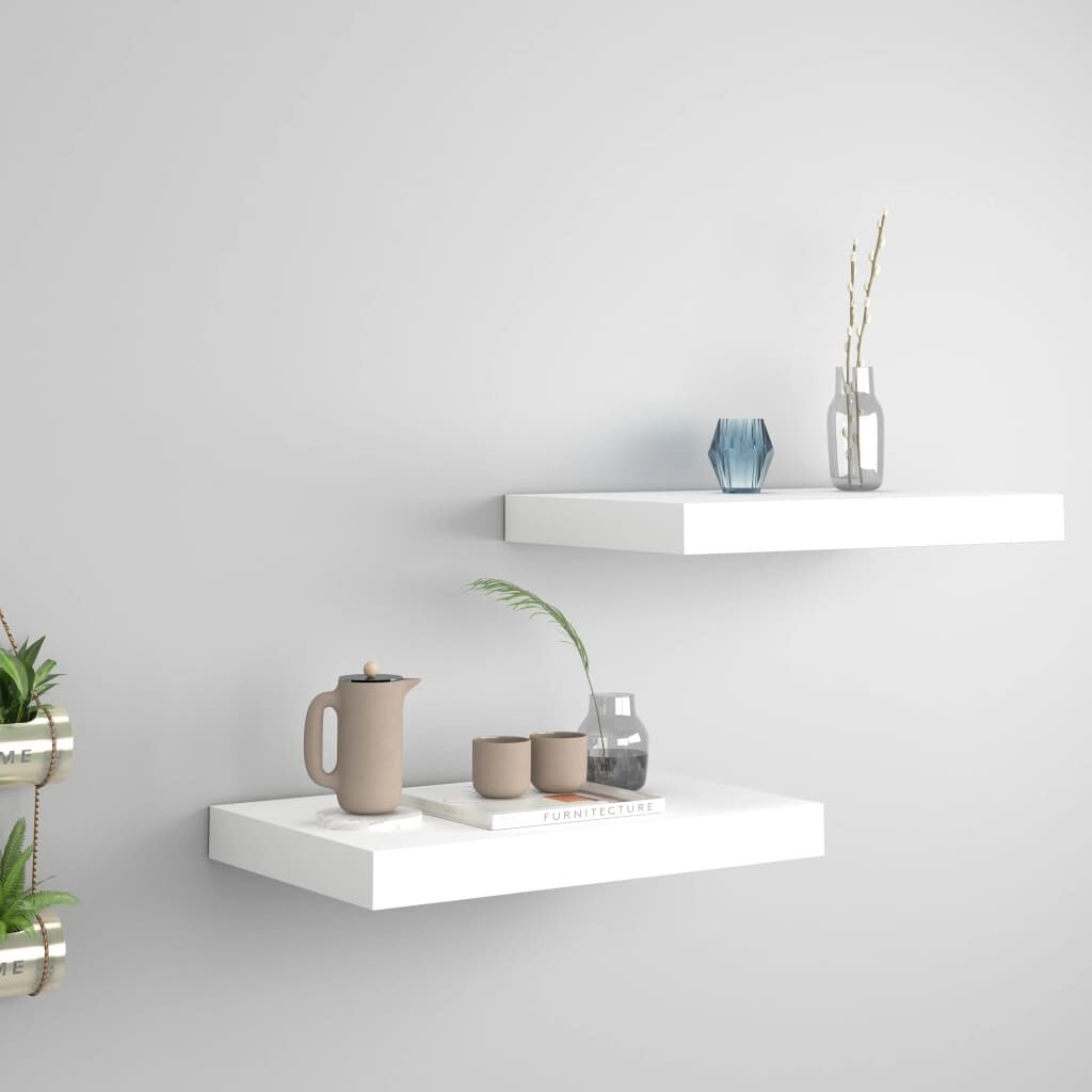 Wandschappen Wit 2 Stuks 40cm - Retourdeal! 47% Korting