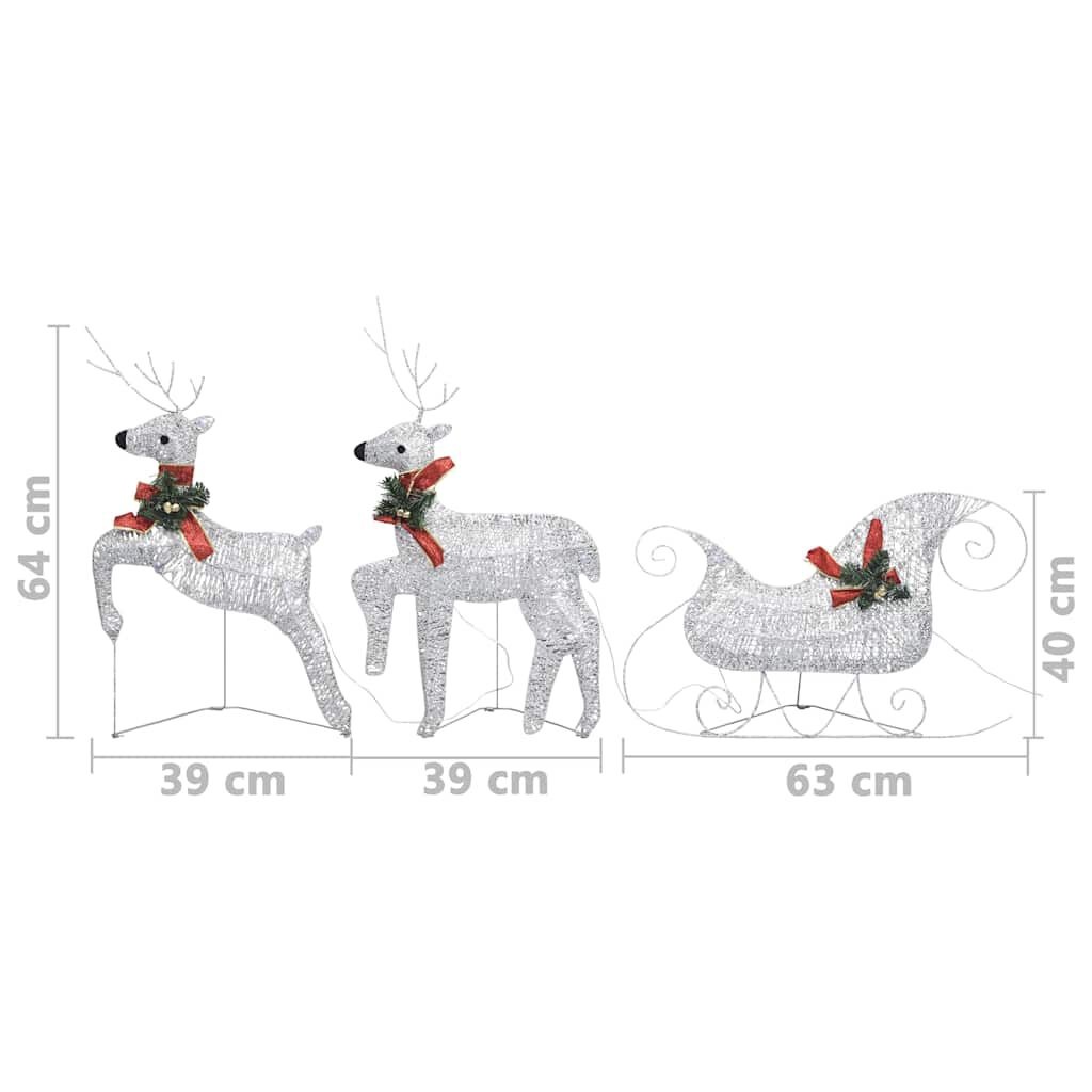 Kerst Rendieren & Slee (60 LED) - Zilver - 53% Korting!