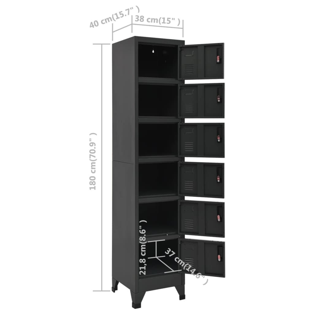 VidaXL Lockerkast Antraciet 38x40x180cm - 35% Korting!