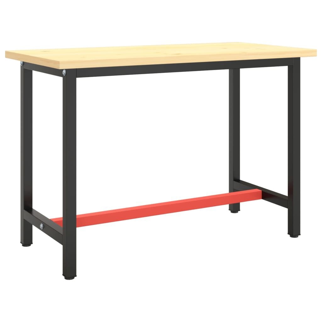 Werkbankframe vidaXL - 110cm - Zwart/Rood - 35% Korting!