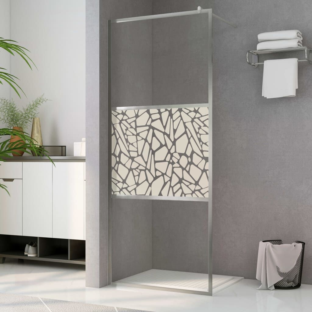 vidaXL Inloopdouchewand 90x195cm stenenmotief -35% korting!