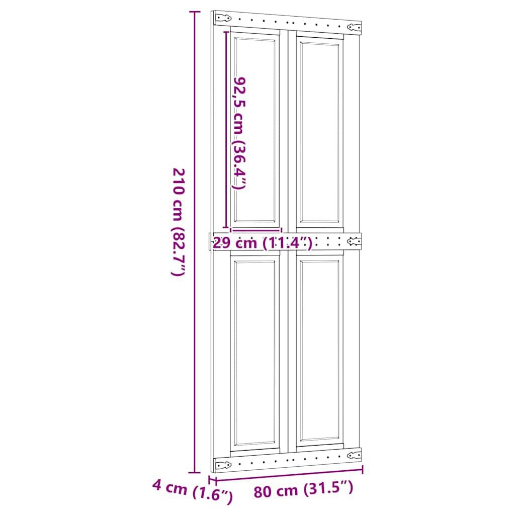 vidaXL Schuifdeur Grenenhout 80x210 cm - 35% Korting!