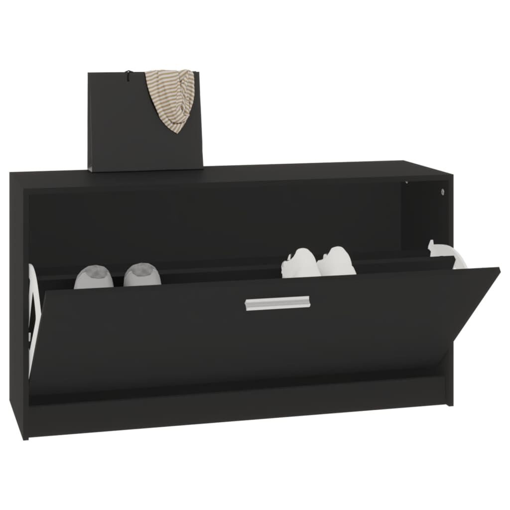 Schoenenbank Zwart Hout 80cm - 35% Korting! Zo Goed Als Nieuw