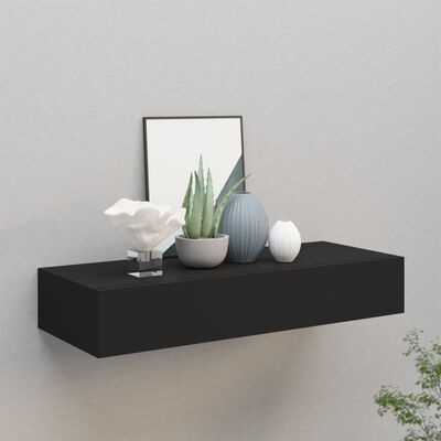 Wandschap met Lade Zwart 60cm - 35% Korting!