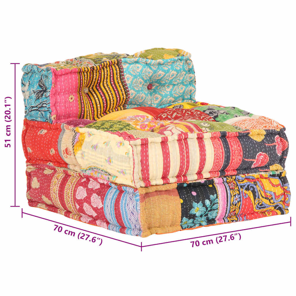 vidaXL Modulaire Poef Patchwork Stof - 35% Korting!