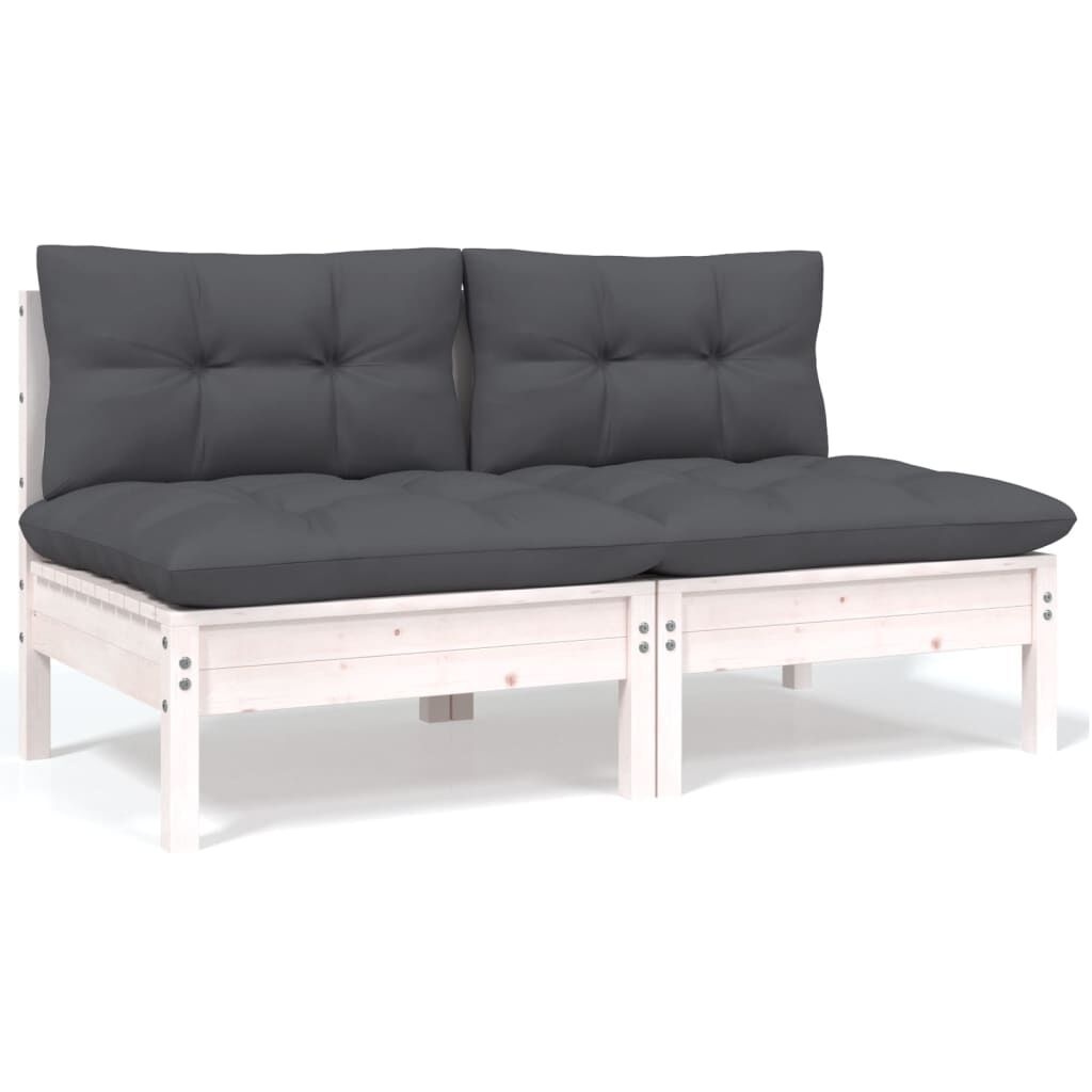 VidaXL Tuinbank Wit Grenenhout 2-zits -35% Korting!