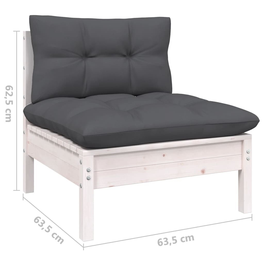 VidaXL Tuinbank Wit Grenenhout 2-zits -35% Korting!