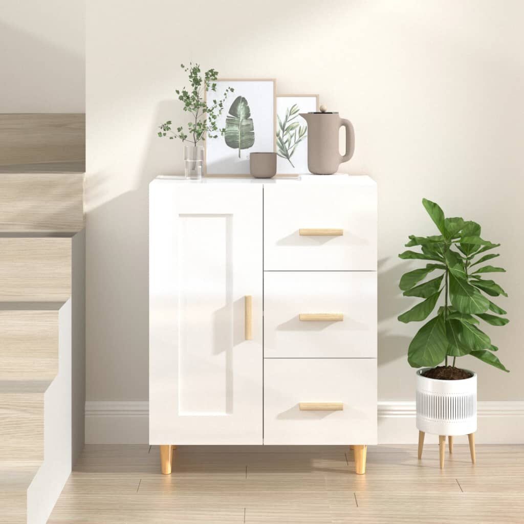 vidaXL Dressoir Wit Hoogglans - 69,5cm - 35% Korting!