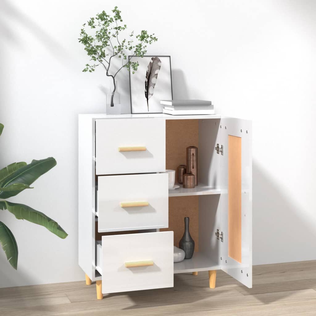 vidaXL Dressoir Wit Hoogglans - 69,5cm - 35% Korting!