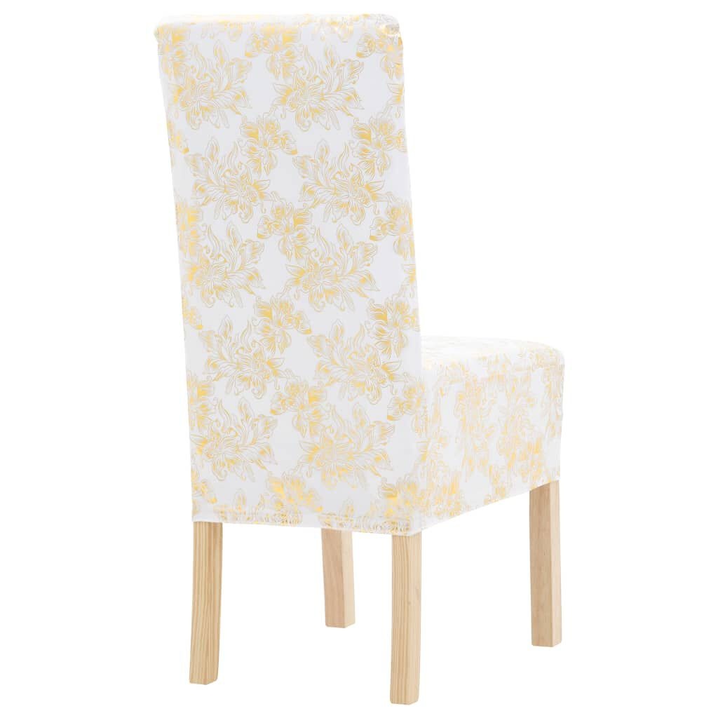 vidaXL Stoelhoezen 6 st Wit/Goud - 62% Korting!