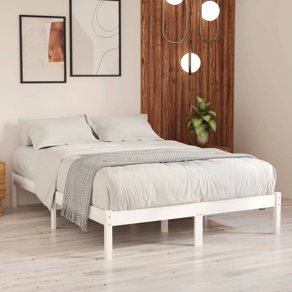 VidaXL Bedframe 140x190 Wit Grenen - Nu 41% Korting!