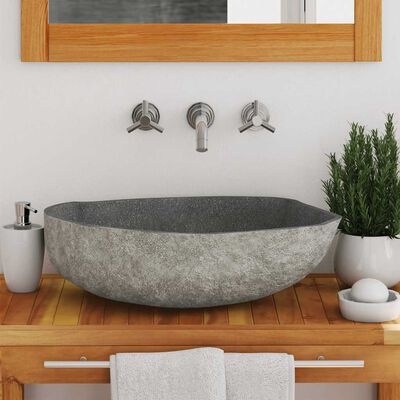 vidaXL Riviersteen Wastafel Ovaal - Topdeal! 35% Korting