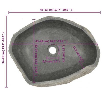 vidaXL Riviersteen Wastafel Ovaal - Topdeal! 35% Korting