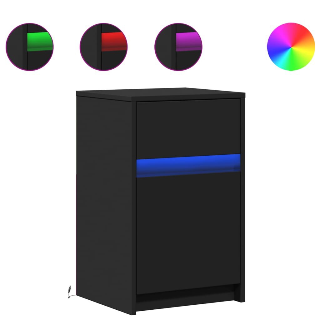 vidaXL Nachtkastjes LED Zwart (2 st) - 45% Korting!