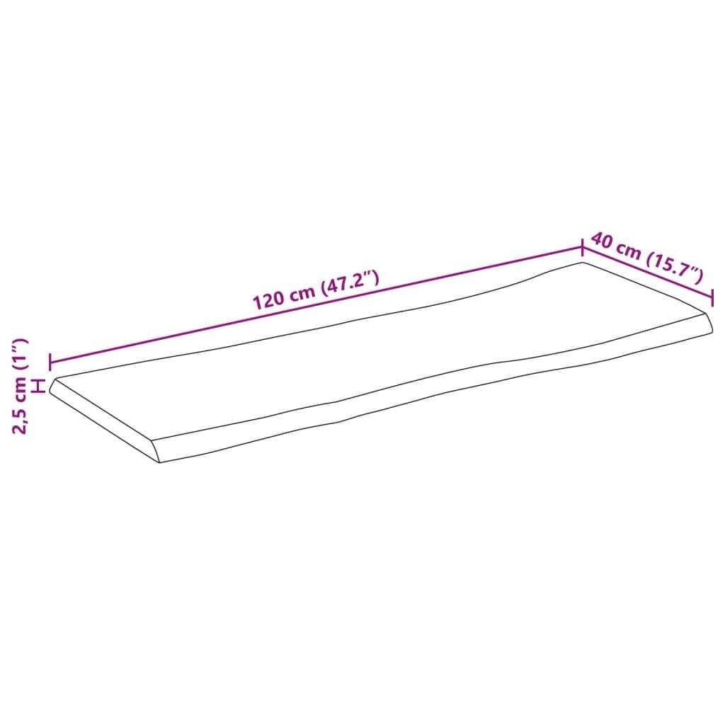 vidaXL Tafelblad Mangohout 120x40 - Natuurlijke Rand - 35% Korting!