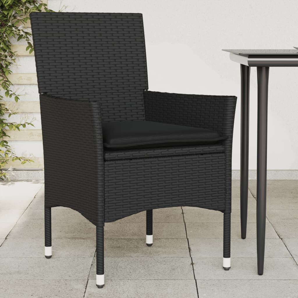 VidaXL Tuinstoelen (2 st) met Kussens - Zwart - 35% Korting!