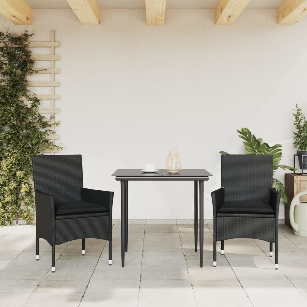 VidaXL Tuinstoelen (2 st) met Kussens - Zwart - 35% Korting!