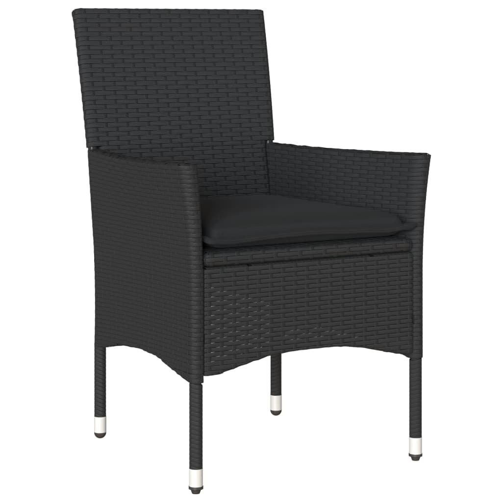 VidaXL Tuinstoelen (2 st) met Kussens - Zwart - 35% Korting!