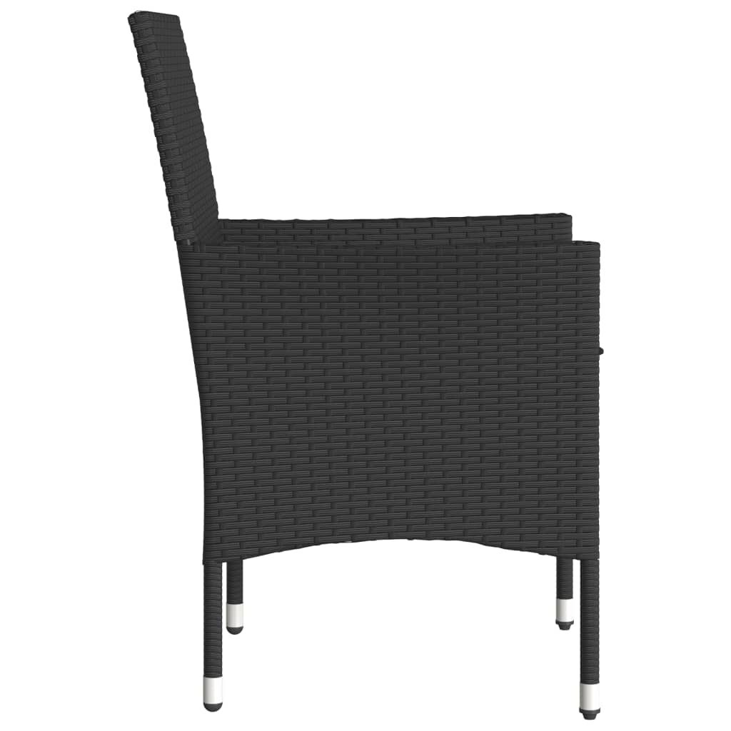 VidaXL Tuinstoelen (2 st) met Kussens - Zwart - 35% Korting!