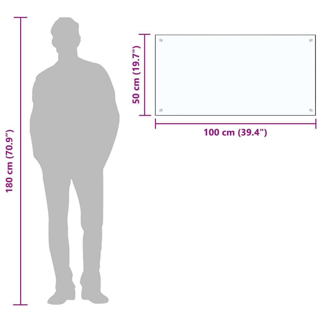 vidaXL Keuken Spatscherm Glas 100x50cm - 35% Korting!