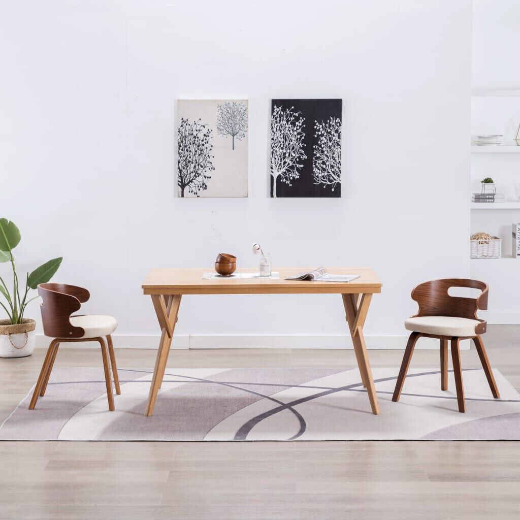 vidaXL Eetkamerstoelen (2x) Crème - 35% Korting! (Beschadigde Verpakking)