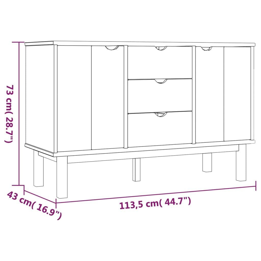 vidaXL OTTA Dressoir Grenenhout - Nu 35% Korting!