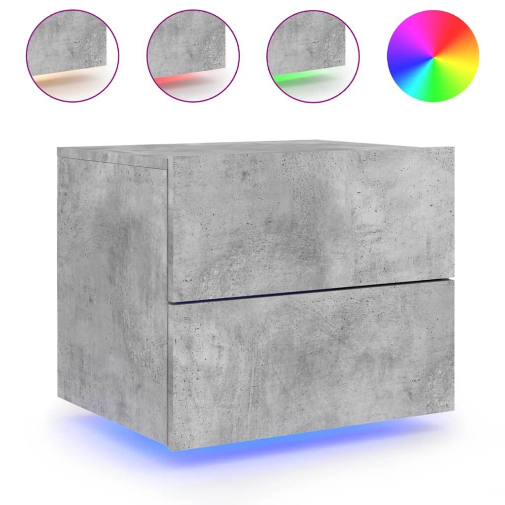 vidaXL Nachtkastje met LED - Betongrijs - 35% Korting!