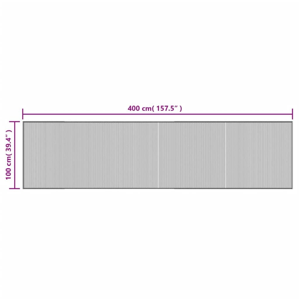 Bamboe Vloerkleed 100x400cm Bruin - 45% Korting!