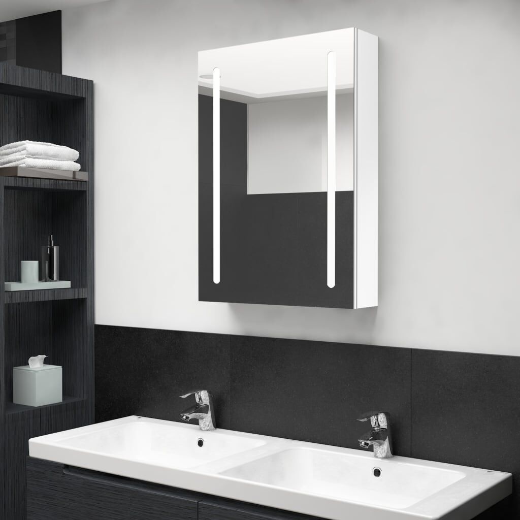 vidaXL Badkamerkast met Spiegel & LED Wit - 35% Korting!