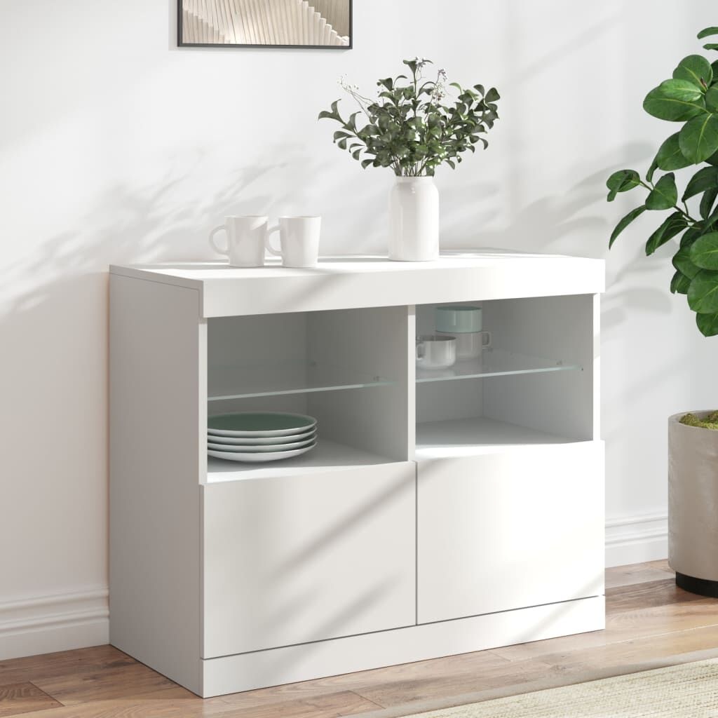 Dressoir met LED-verlichting wit 81cm - 35% Korting!