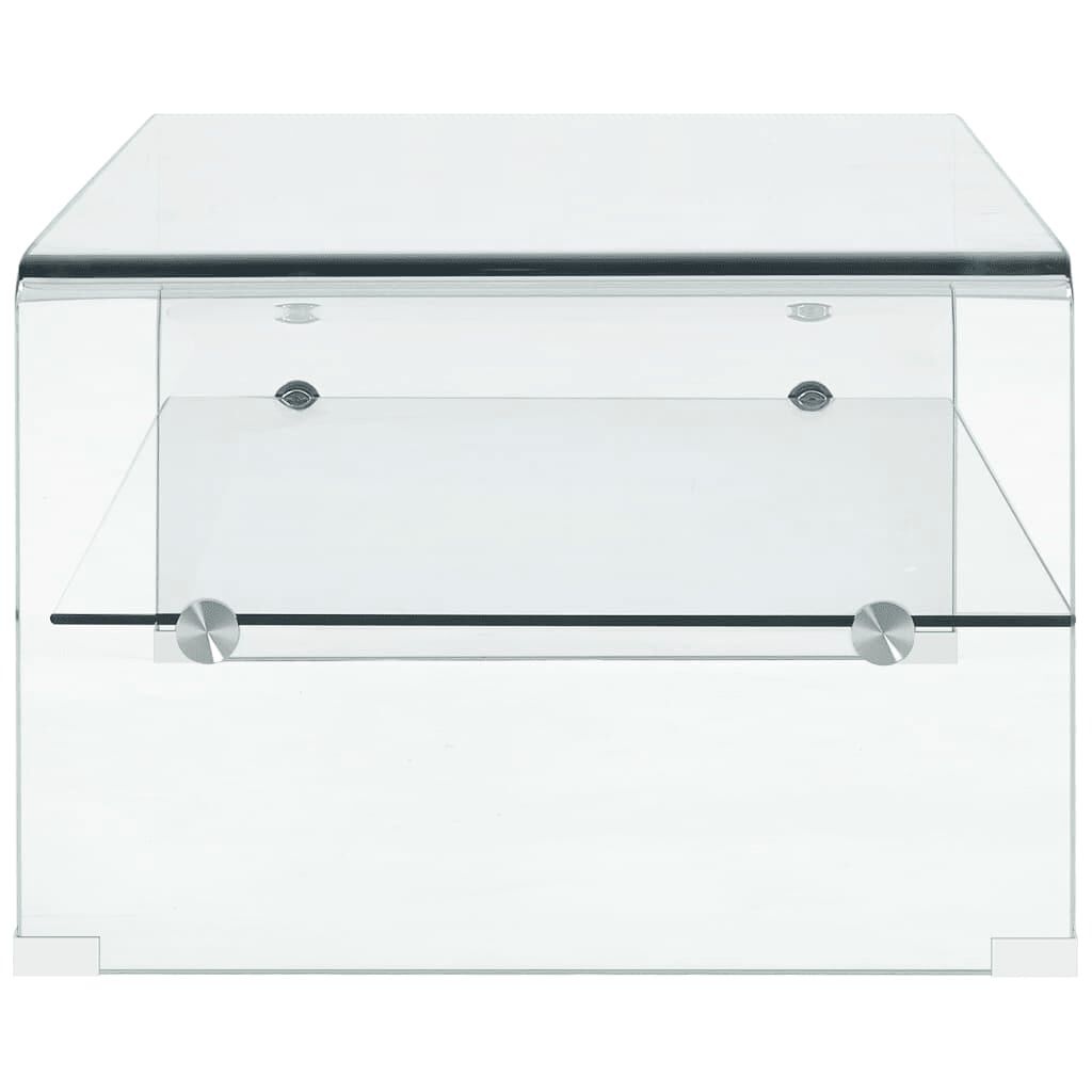 Salontafel Gehard Glas 98x45cm - Transparant - 35% Korting!