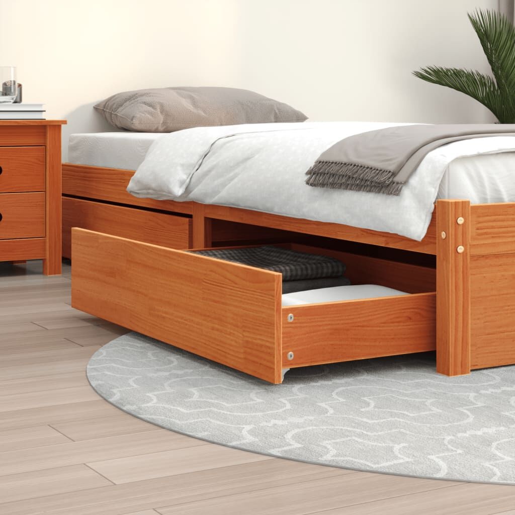 vidaXL Bedlades Grenenhout Wasbruin 4 st -35% Korting!