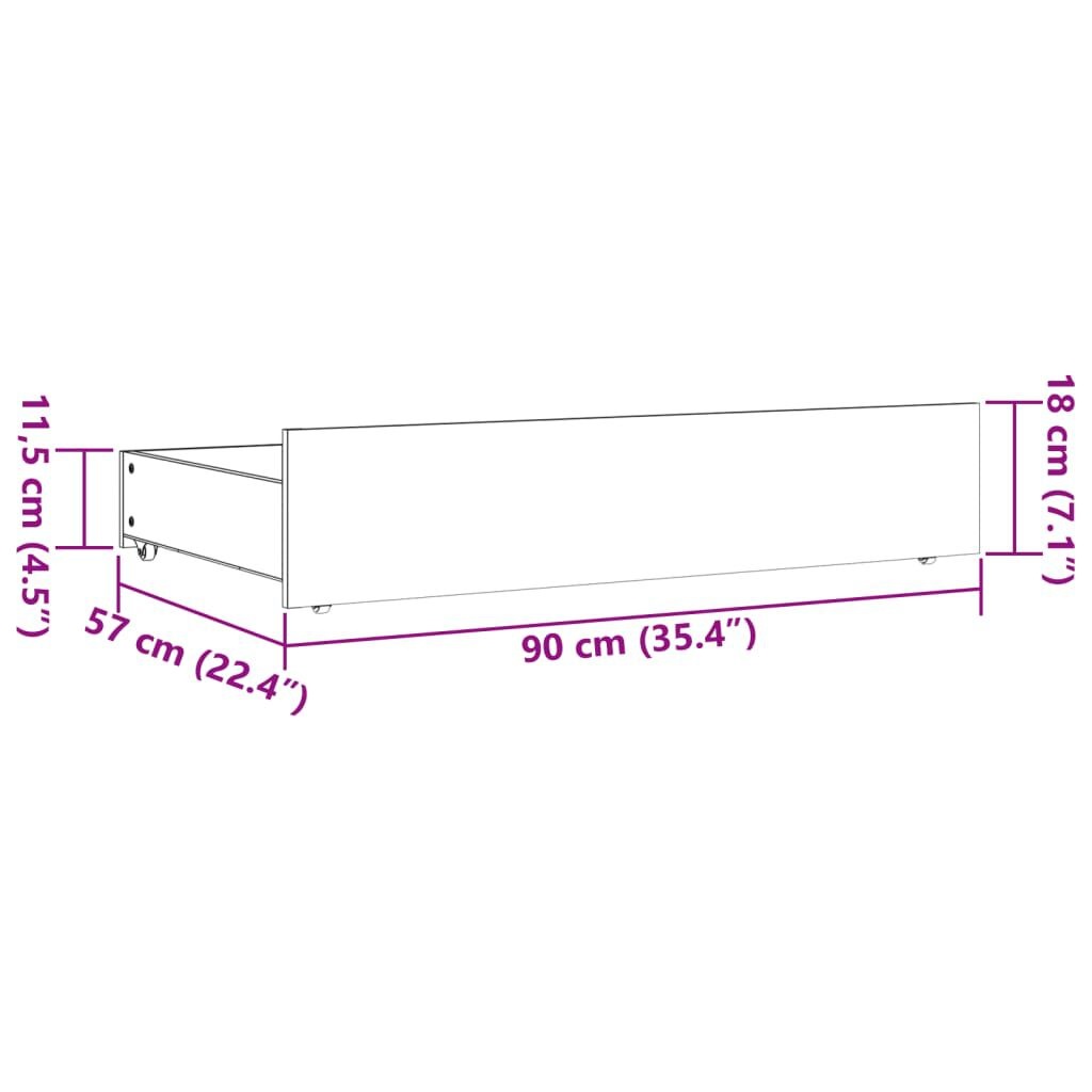 vidaXL Bedlades Grenenhout Wasbruin 4 st -35% Korting!