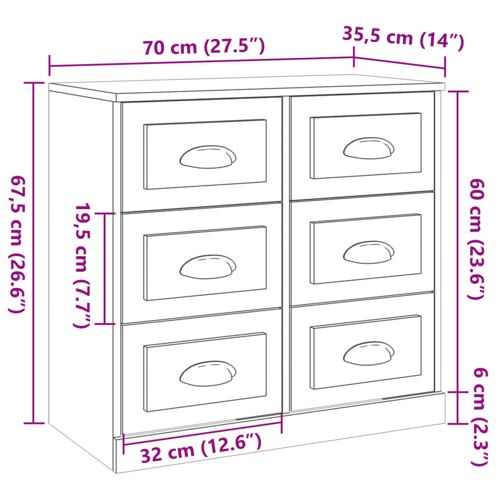 vidaXL Dressoir Grijs Sonoma Eiken - 35% Korting!