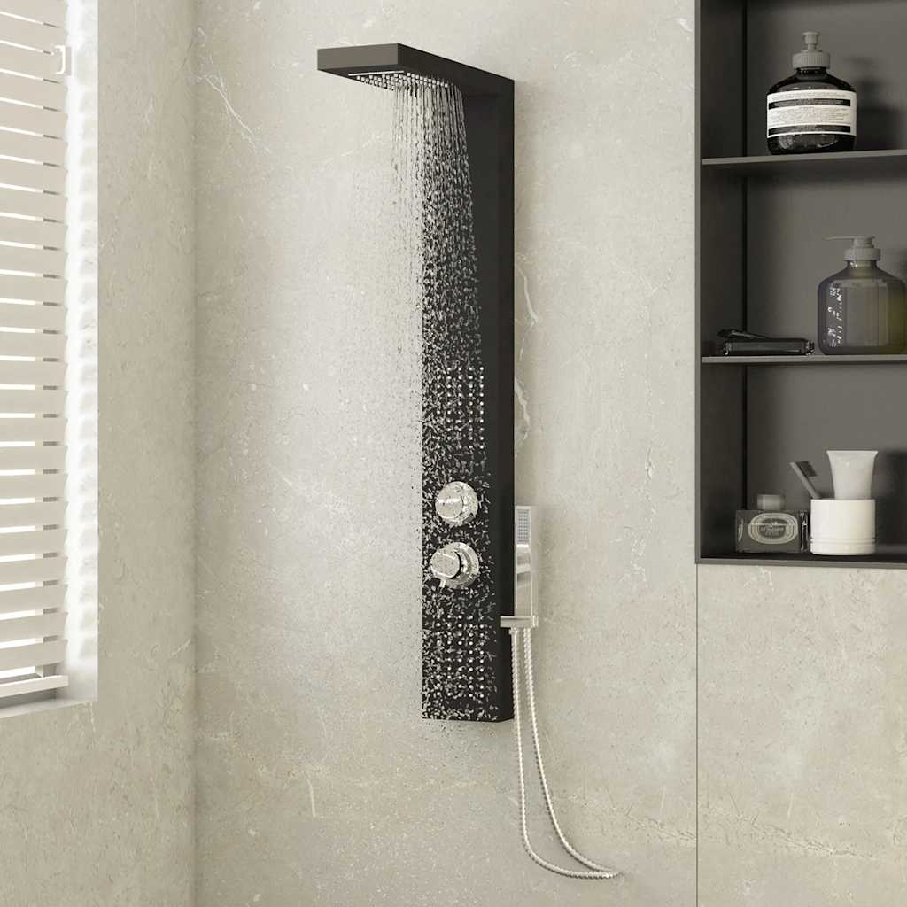 vidaXL Douchepaneel Zwart - 35% Korting! Topdeal!