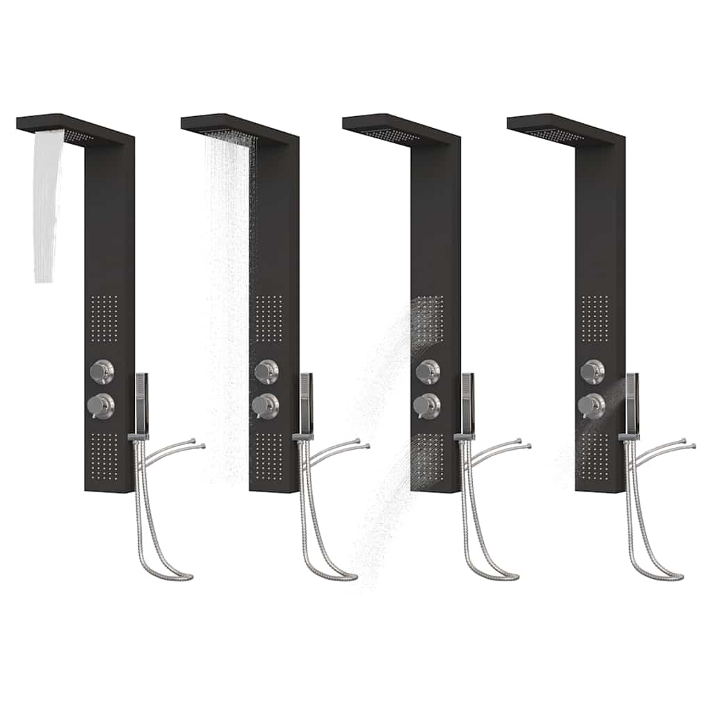 vidaXL Douchepaneel Zwart - 35% Korting! Topdeal!