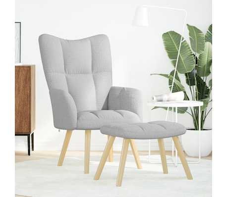 Relaxstoel met Voetenbank Wolk Grijs - 35% Korting!