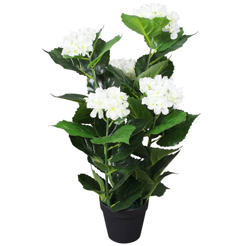 Kunst Hortensia Plant Wit 60cm + Pot -35%! (Lichte Verpakkingsschade)